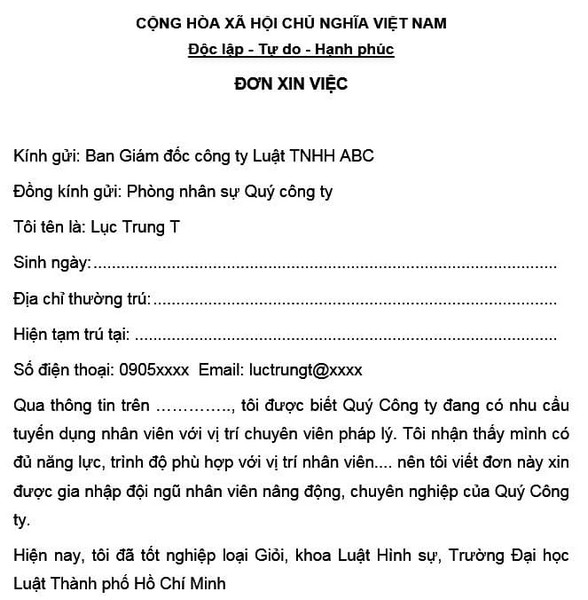 Cách viết hồ sơ xin việc cho sinh viên - Cách viết sơ yếu lý lịch