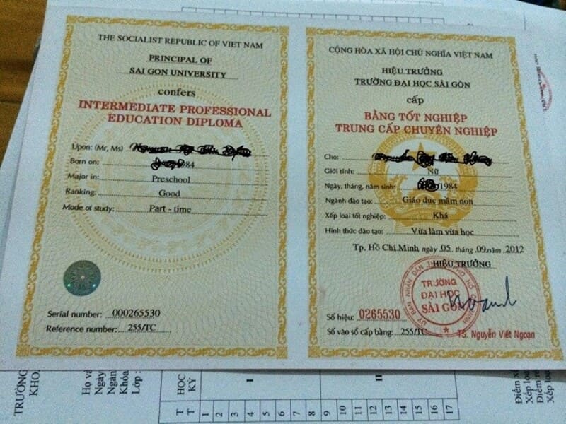 Bằng Đại học vừa làm vừa học (Tại chức cũ)